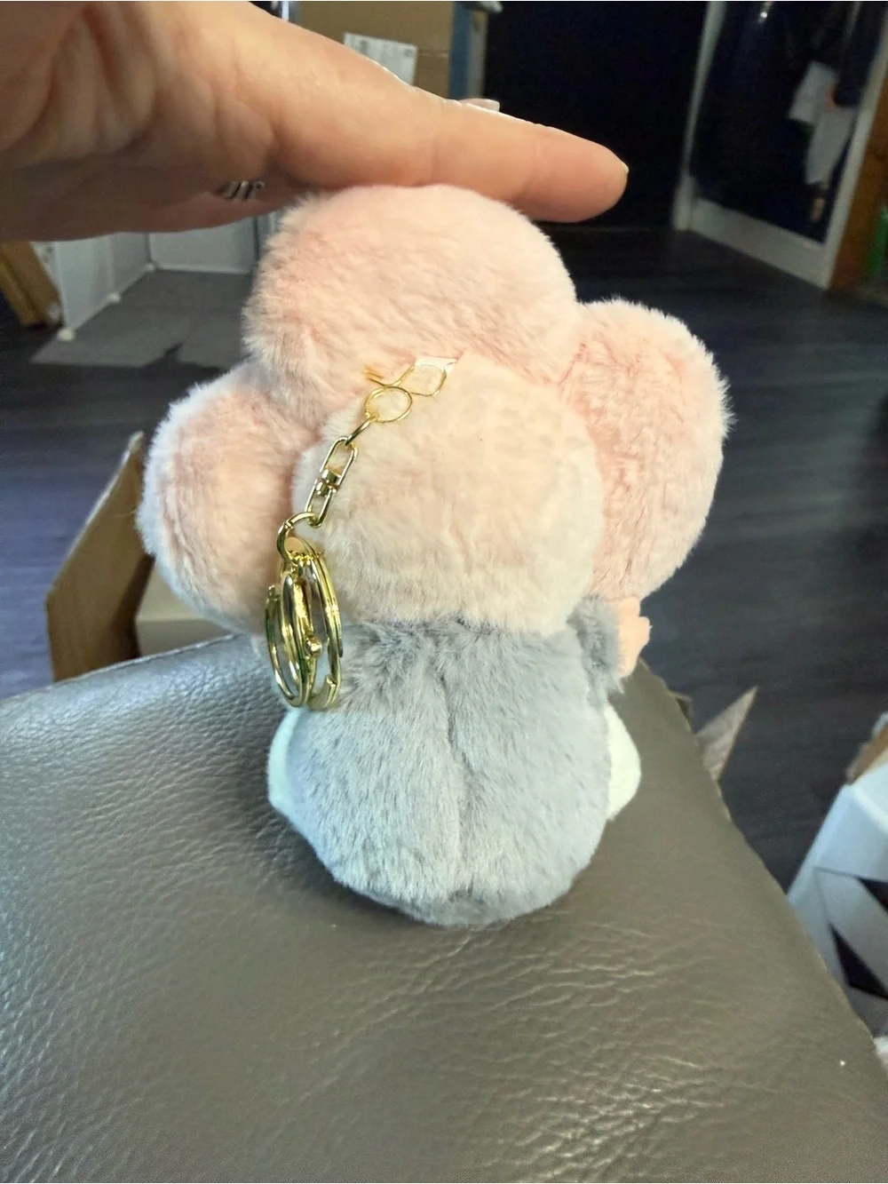 Plush Flower Bag charm- Soft Pink